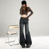Women's Blue Retro High-Waist Slim Fit Flare Jeans