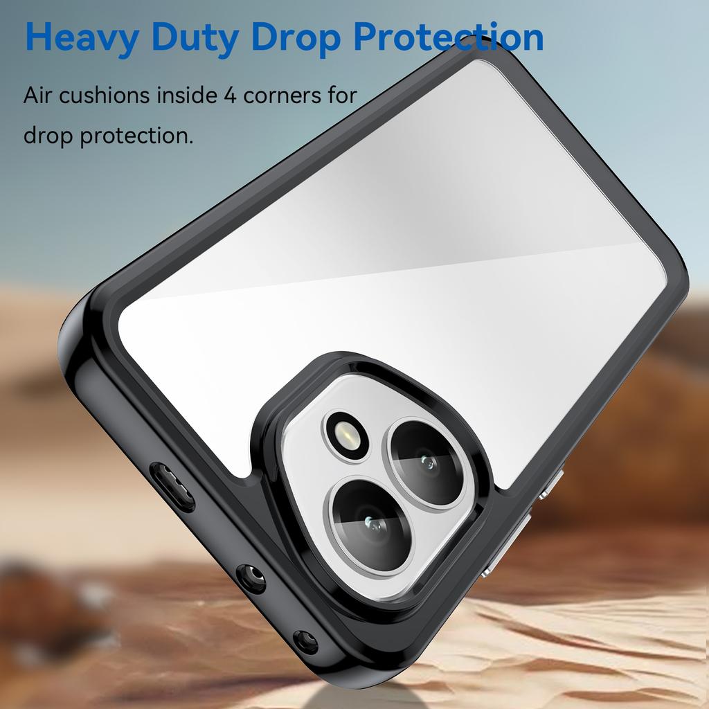 For Honor 400 5G (Global) Phone Case WANLONFENG XC Series TPU Acrylic Cover with Tempered Glass (Big Lens Hole)