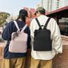 Men Nylon Backpack Solid Color Women Small Backpack