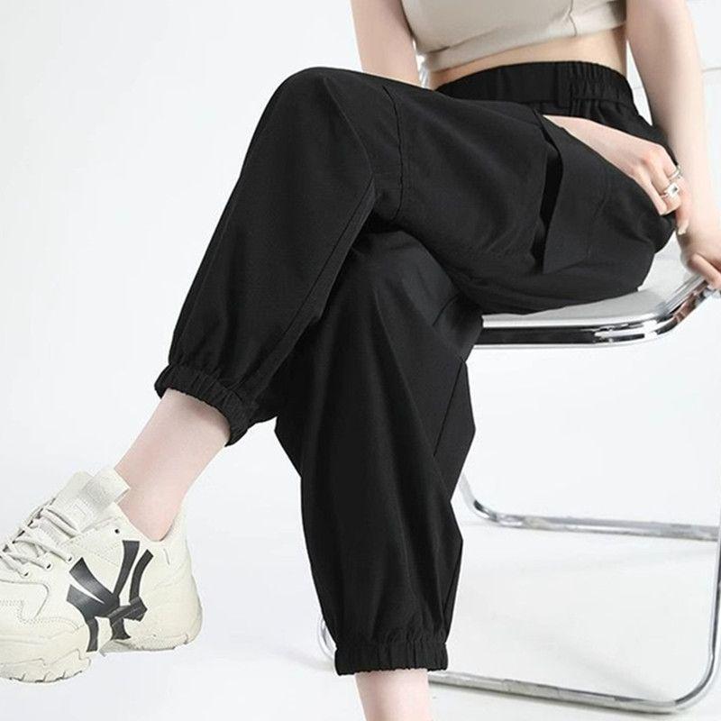 Women's High Waist Quick Dry Cargo Pants - Summer Breathable Harem Style