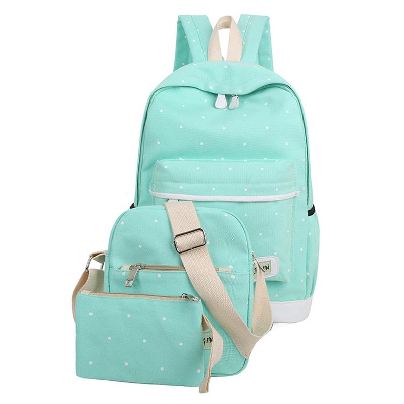 Buy Casual Bag Set Canvas Backpack Student Book Shoulder Bag Travel