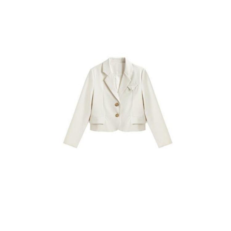 Simple Yet Stylish Short White Suit Jacket for Women In Spring and Autumn