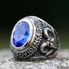 Stainless Steel Unique Black Stone Ring Gothic Biker Retro Old Totem Jewelry for Gifts Free Shipping