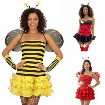 Sada včelích kostýmových doplňků Včelí antény Čelenka Tutu Šaty Motýlí křídla Cosplay Halloweenský kostým pro dospělé ženy