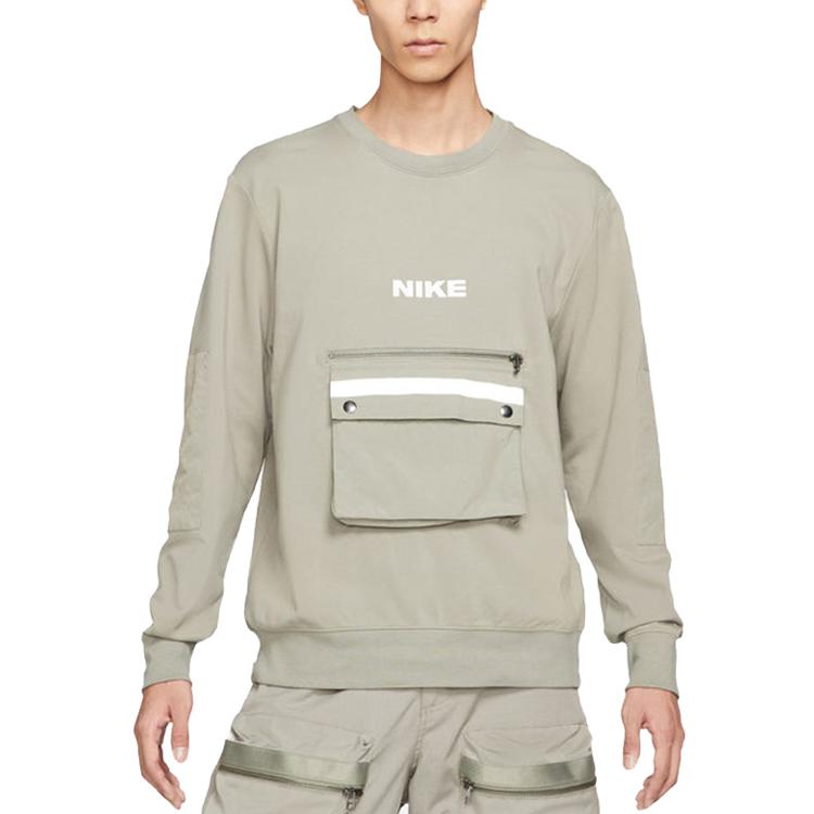 Nike Sweatshirts Men's Olive Crew Neck Moderate Other DA0070-320