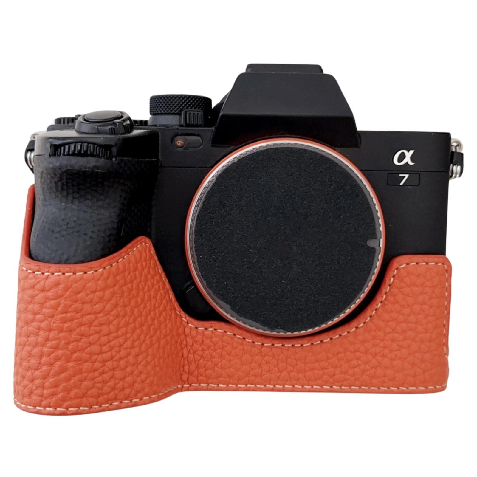 

Чехол для камеры Sony A7R V/A7 IV/A7S III/Alpha 1 с большим вырезом, текстура личи, защитная крышка из ПУ-кожи A