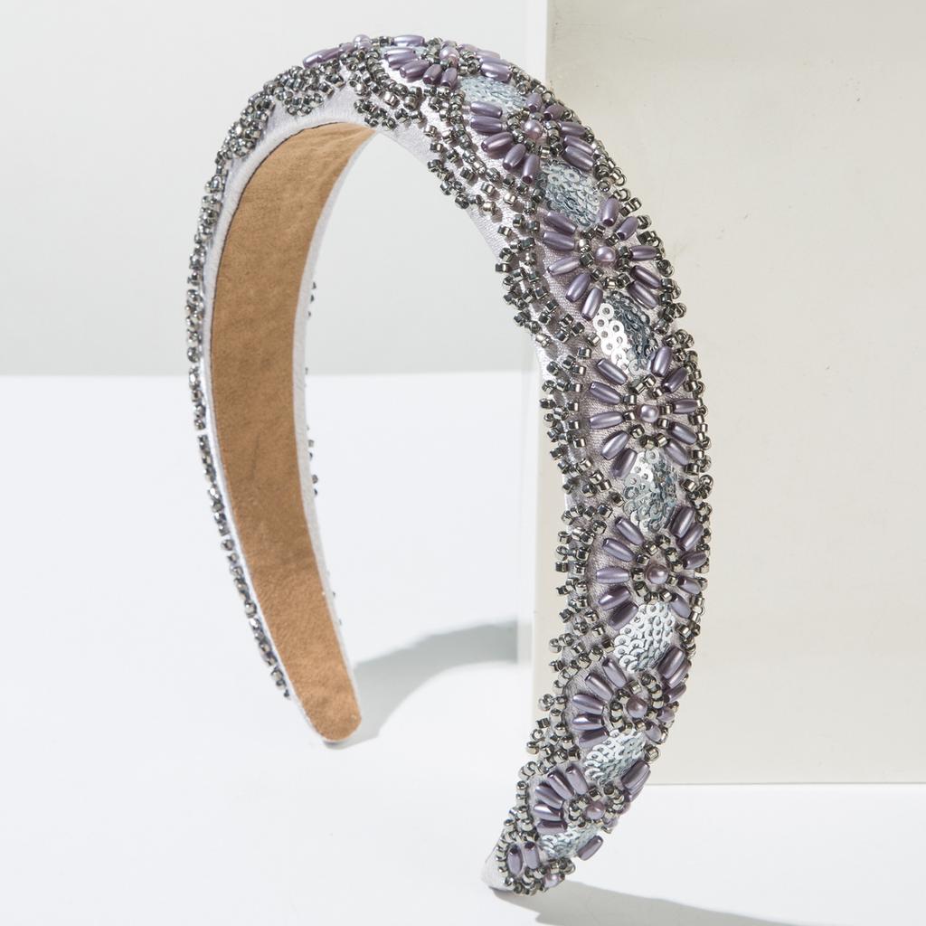 New Minimalist Hairband Hand-sewn Sequins Elegant High-crown Headband Versatile for Women