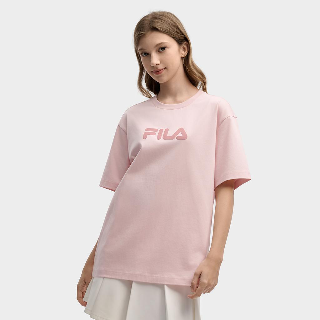 FILA Original Colorful Fashion Simple Classic Retro Big Logo Sports Trendy Casual Versatile Comfortable Loose Short Sleeve T-Shirt F51U619102FPK