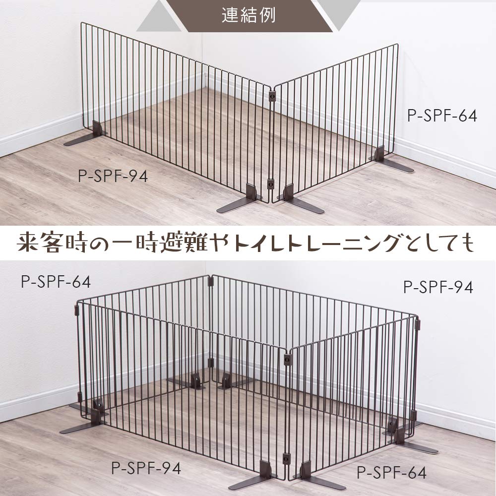 IRIS OHYAMA Pet Fence Pet Gate 90cm Width 90 x Height 40cm P-SPF-94 White/Width (Low Type)
