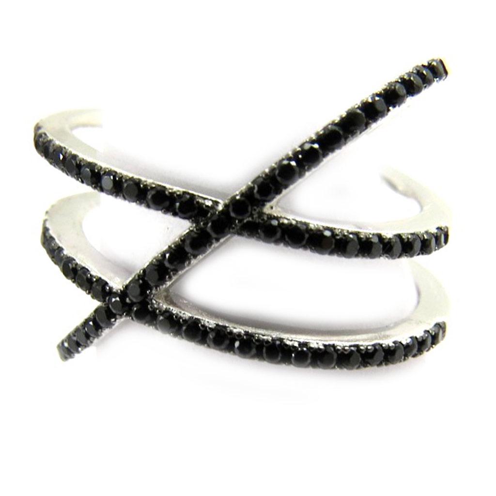 Inel de argint 'Sissi' argint negru (placat cu rodiu) - 15 mm