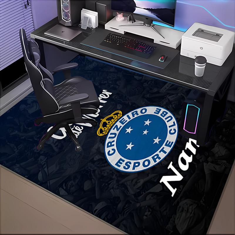 Custom Name Cruzeiro FC Pride Rug Game Carpet, Floor Mat for Bedroom Living Room Entryway Rug, Home Decor Idea Gift for Christmas birthday