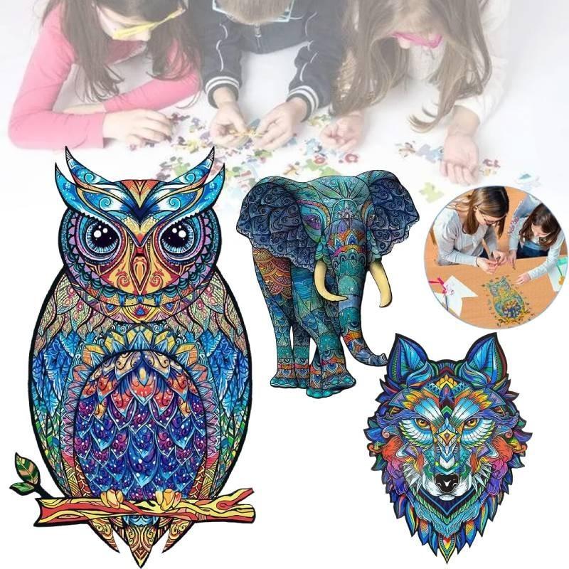 Unique Adult Wooden Puzzle With Intricate Animal Shapes Perfect For Stress Relief