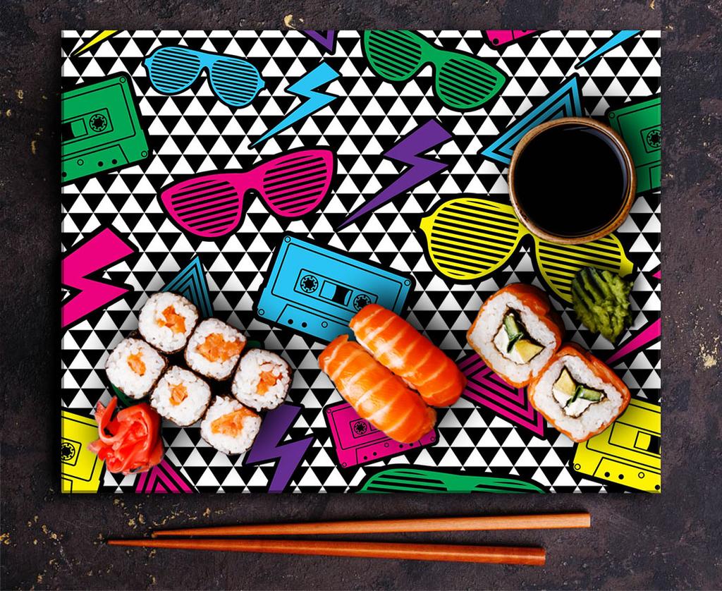 Szklana Płyta Deska Do Krojenia 52X40 Pop Art