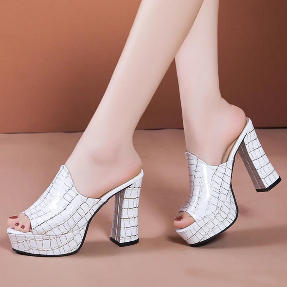 Fashion Platform Slippers Women Sandals Summer High Heels Women Shoes Slides Designer Slippers Party Pumps Ladies Shoes Zapatos De Mujer