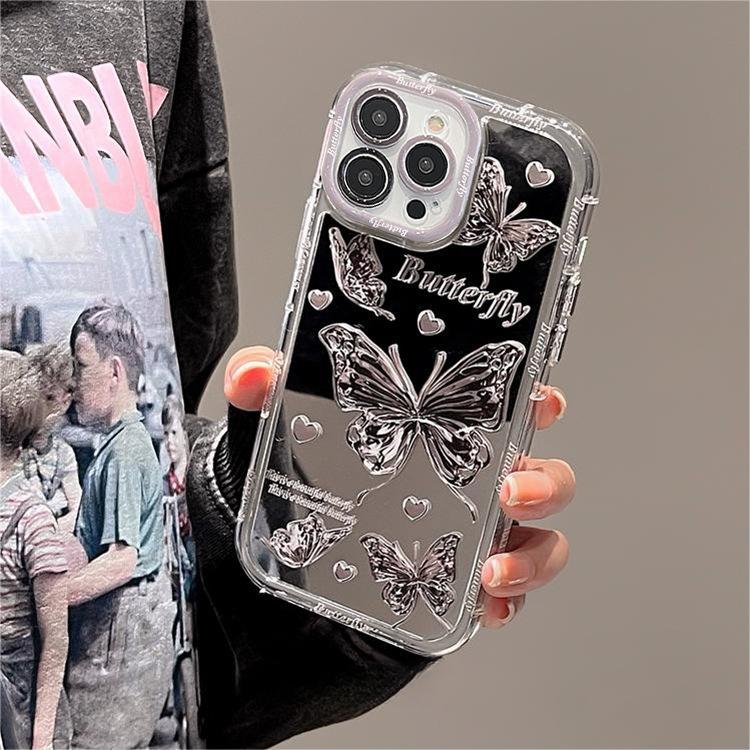 

Хороший чехол Love Apple 15 для телефона iPhone14promax, подходит для iPhone13, зеркальный кремовый 12, милый Apple 16PROMAX