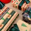5Pcs Christmas Wrapping Paper Gifts Wrapping Paper Diy Packing Craft Cartoon Printed Kraft Paper Xmas Wedding Party Decor Paper