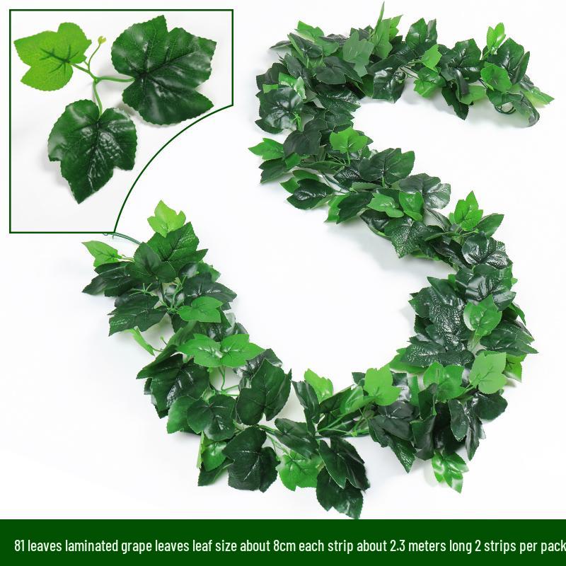 Artificial Rattan Vines for Pipe and Ceiling Decoration - Fake Green Leaves