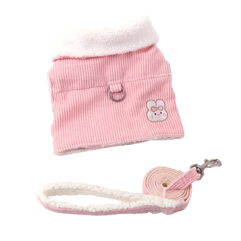 

Теплая шлейка для собак и свинцовый зимний жилет для домашних животных, кошек, щенков, пальто для чихуахуа XS розовый