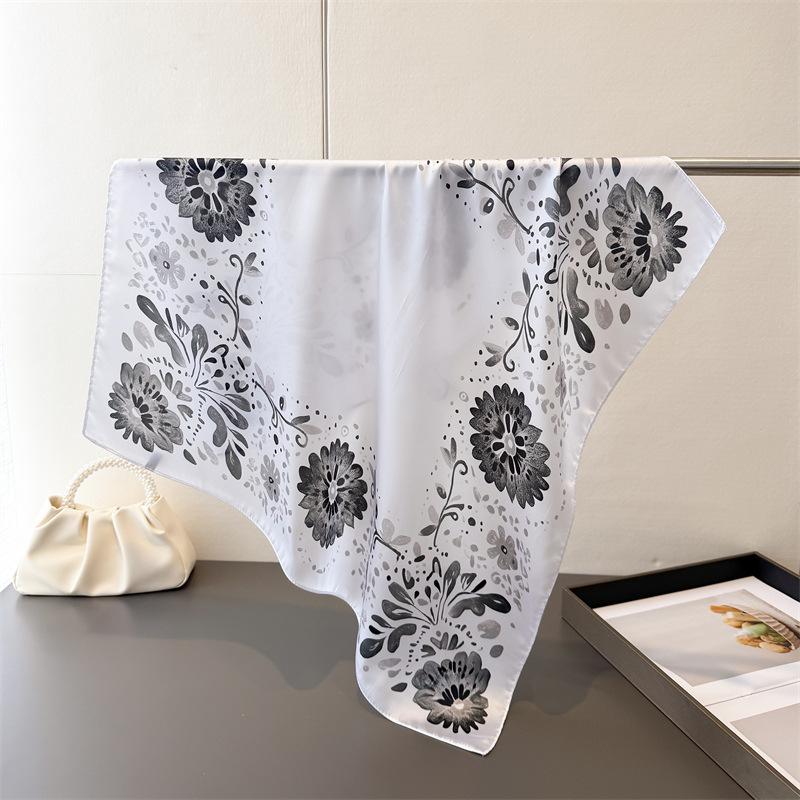 

70cm Square Printed Designer Women Scarf Silk Satin Scarves Shawl Headband Hijab Bandana Wrap Bufanda Lady 70x70cm