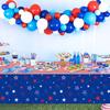 3Pcs Patriotic Tablecloths for 4th of July Decorations,Red White Blue Star Plastic Disposable Table Cover for Fourth of July Memorial Patriotic Day