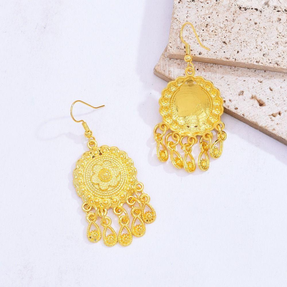 Thai Gold Plated Jewelry Set Zinc Zinc Alloy Women Jewelry Suit Simple Necklace Earrings Set Wedding