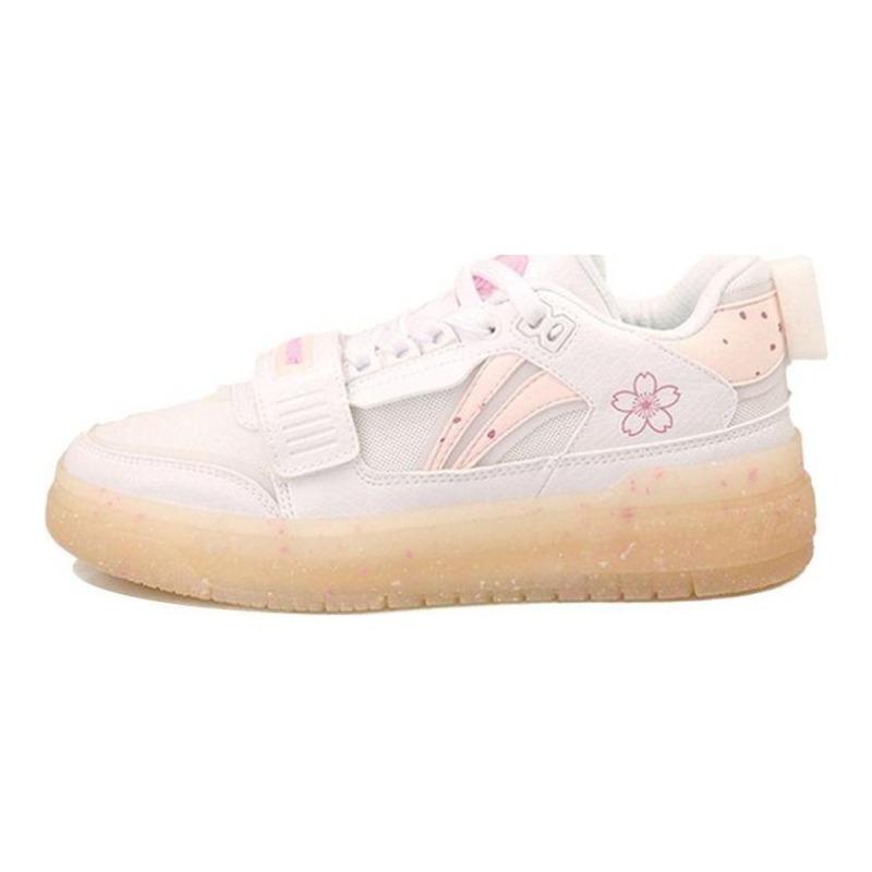 Li-Ning BADFIVE Womens Low Top Retro Basketball Shoes White Pink ABCS050-1 39