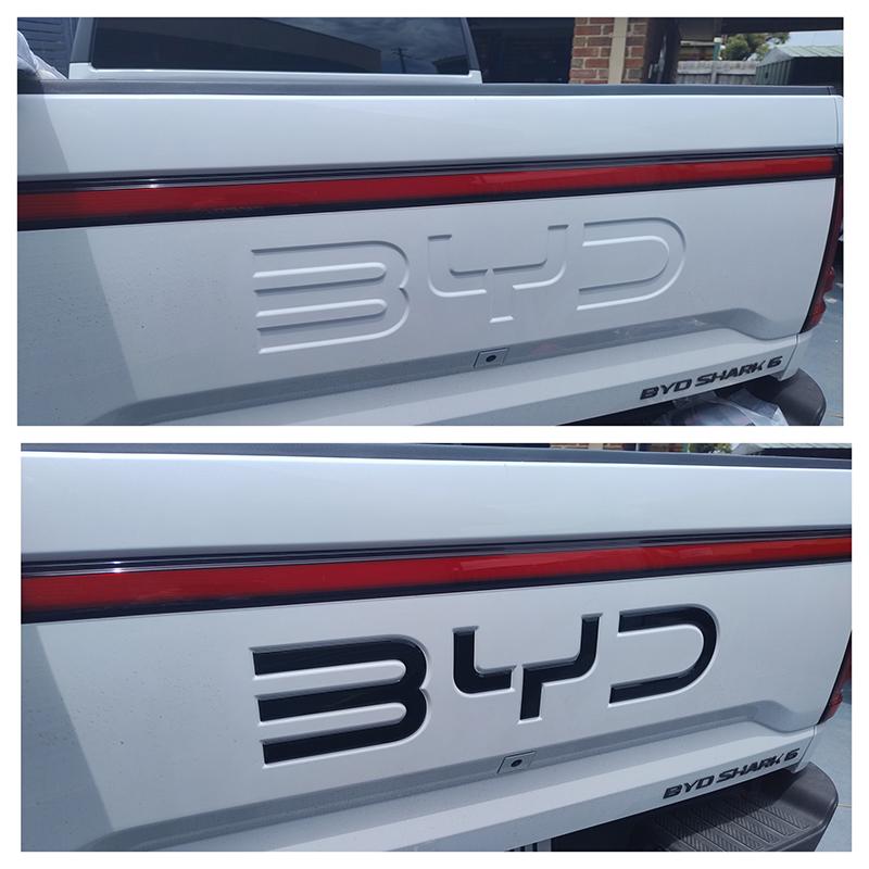 Vorne Hinten Emblem Buchstaben Logo 3D Abdeckung Aufkleber Schwarz Für BYD Shark 6 Dekorativer Autoaufkleber für Shark 6 Pickup Autozubehör