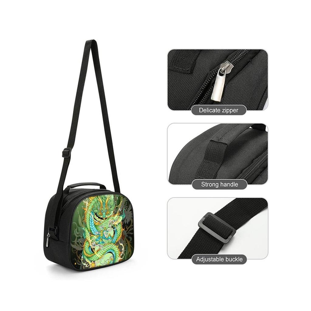 Set da Tre Pezzi Drago Divino Cinese Zaini per Ragazzo/Ragazza Migliori Regali Cartone Animato 2D Zaino Scolastico Impermeabile per Bambini