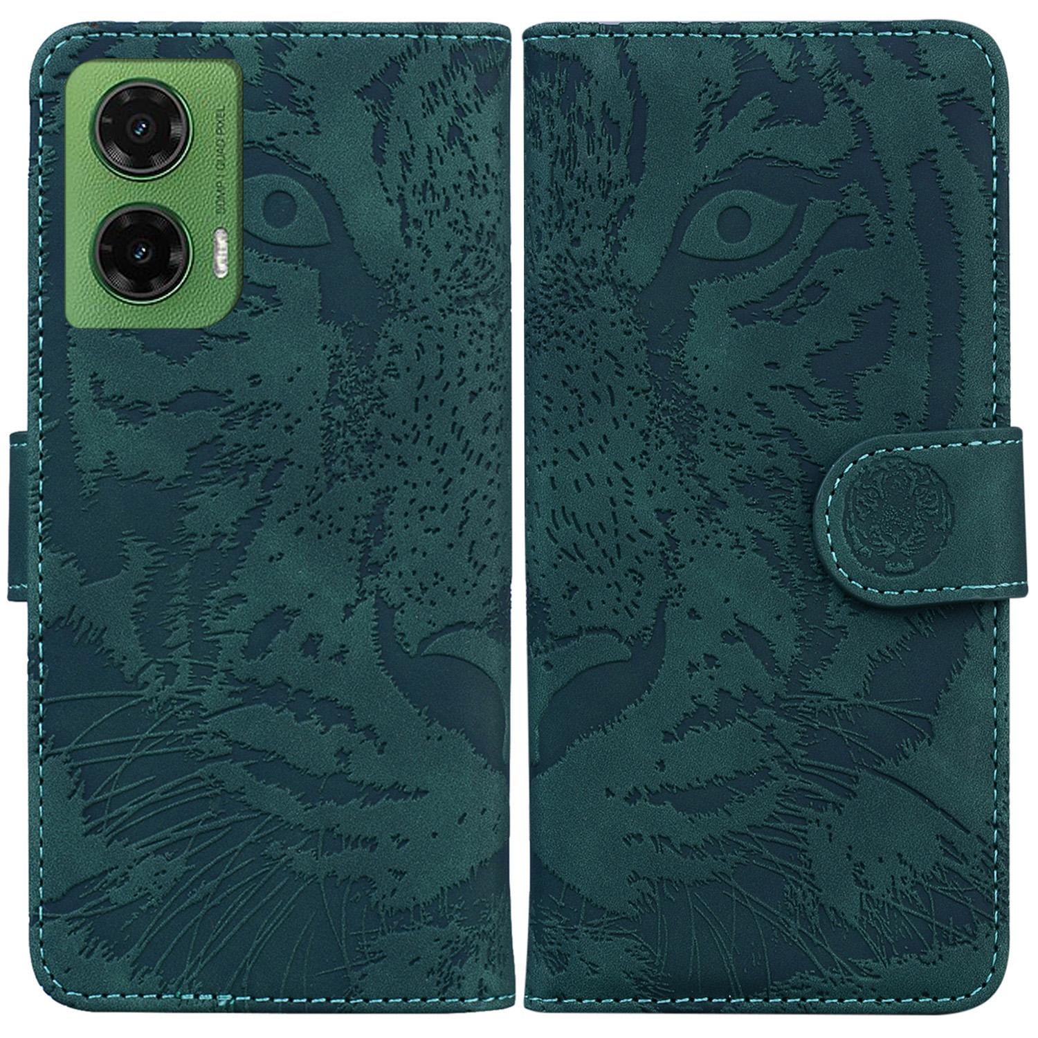 

For Motorola Moto G35 5G Case Tiger Imprint Leather Wallet Phone Cover F