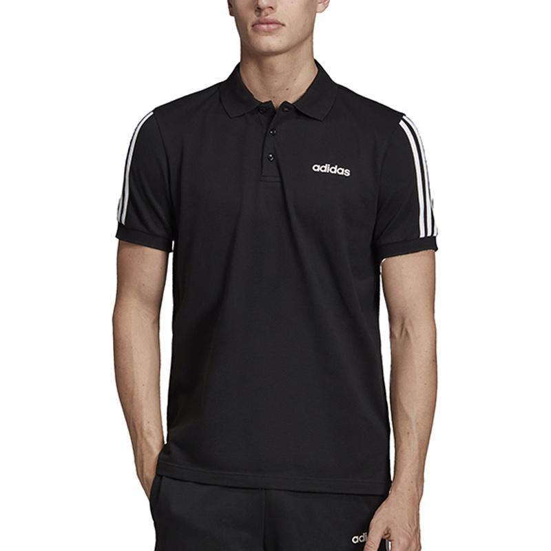 Adidas 3 Stripes Polo Shirt Men's Black EJ0927