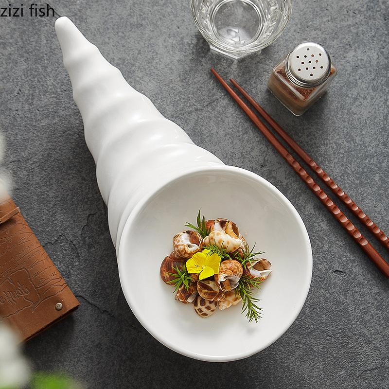 Ren Vit Oregelbunden Keramisk Dim Sum Tallrik Restaurang Kreativ Desserttallrik Sushi Tallrik Molekylär Gastronomi Specialitet Porslin