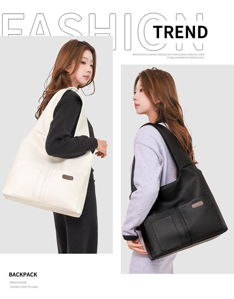 Korean Style Large Capacity Bucket Tote: Versatile Crossbody Shoulder Bag for Women - Autumn/Winter 2025
