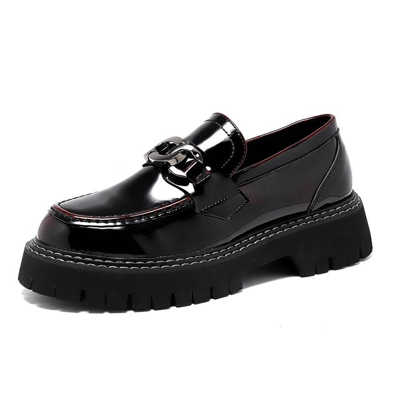 Men Fashion Patent Leather Shoes Slip-on Oxfords Shoe Wedding Party Dress Breathable Platform Loafers Black Red Sneakers Zapatos
