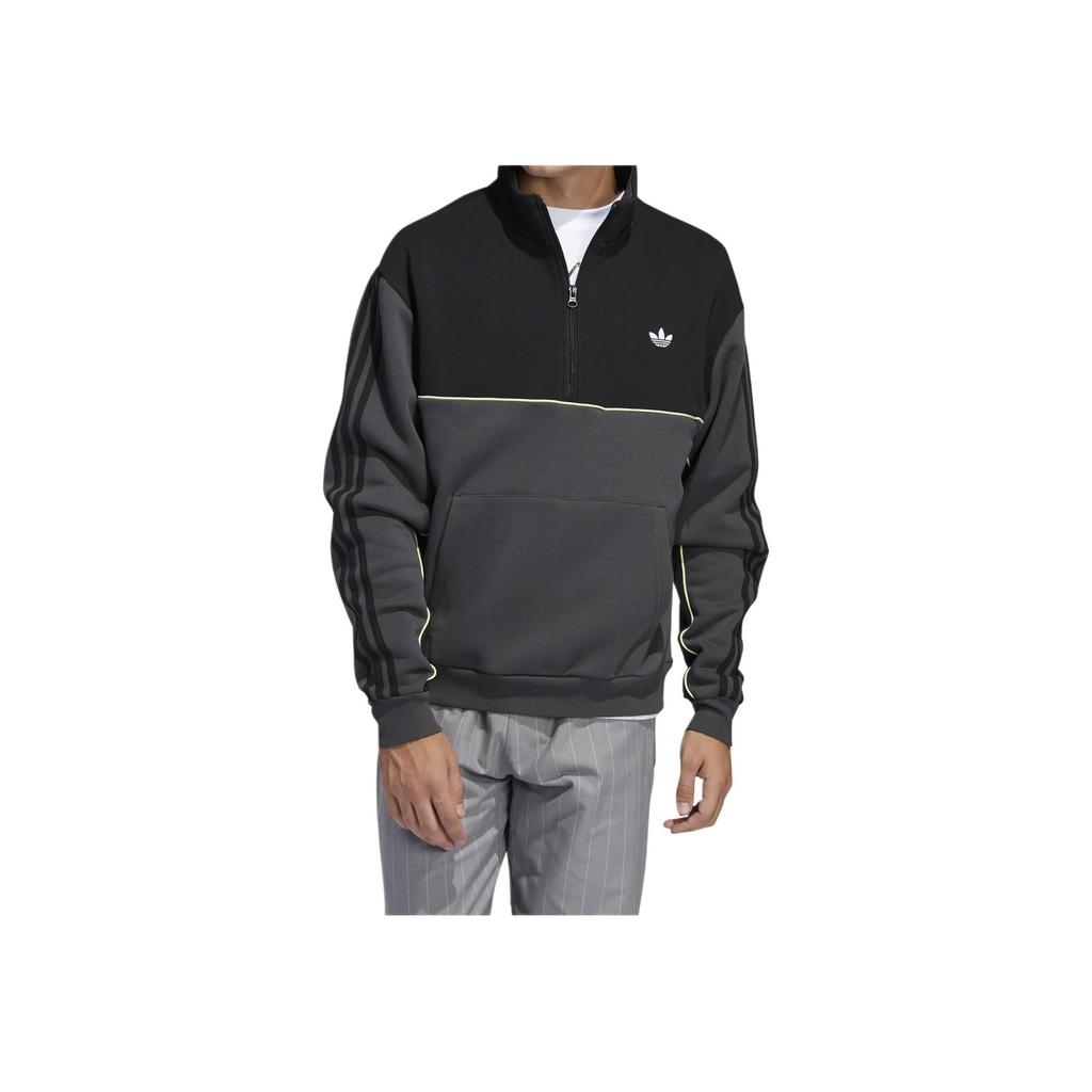 adidas Originals Mod Half Zip Stehkragen Sweatshirt Jacke Herren Oberbekleidung Schwarz FM1403