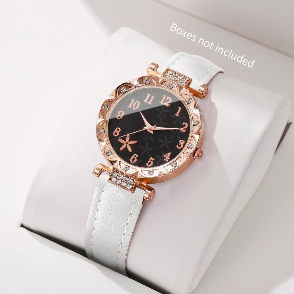 Women Flower Dial Watch Fashion Leather Band Quartz Wristwatches For Ladies Clock Reloj Mujer