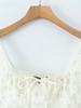 Women's Summer Floral French Lace Camisole: Waist-Cinching, Sleeveless, Square Neck, Spaghetti Strap Crop Top for Vacation