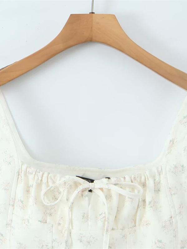 Women's Summer Floral French Lace Camisole: Waist-Cinching, Sleeveless, Square Neck, Spaghetti Strap Crop Top for Vacation