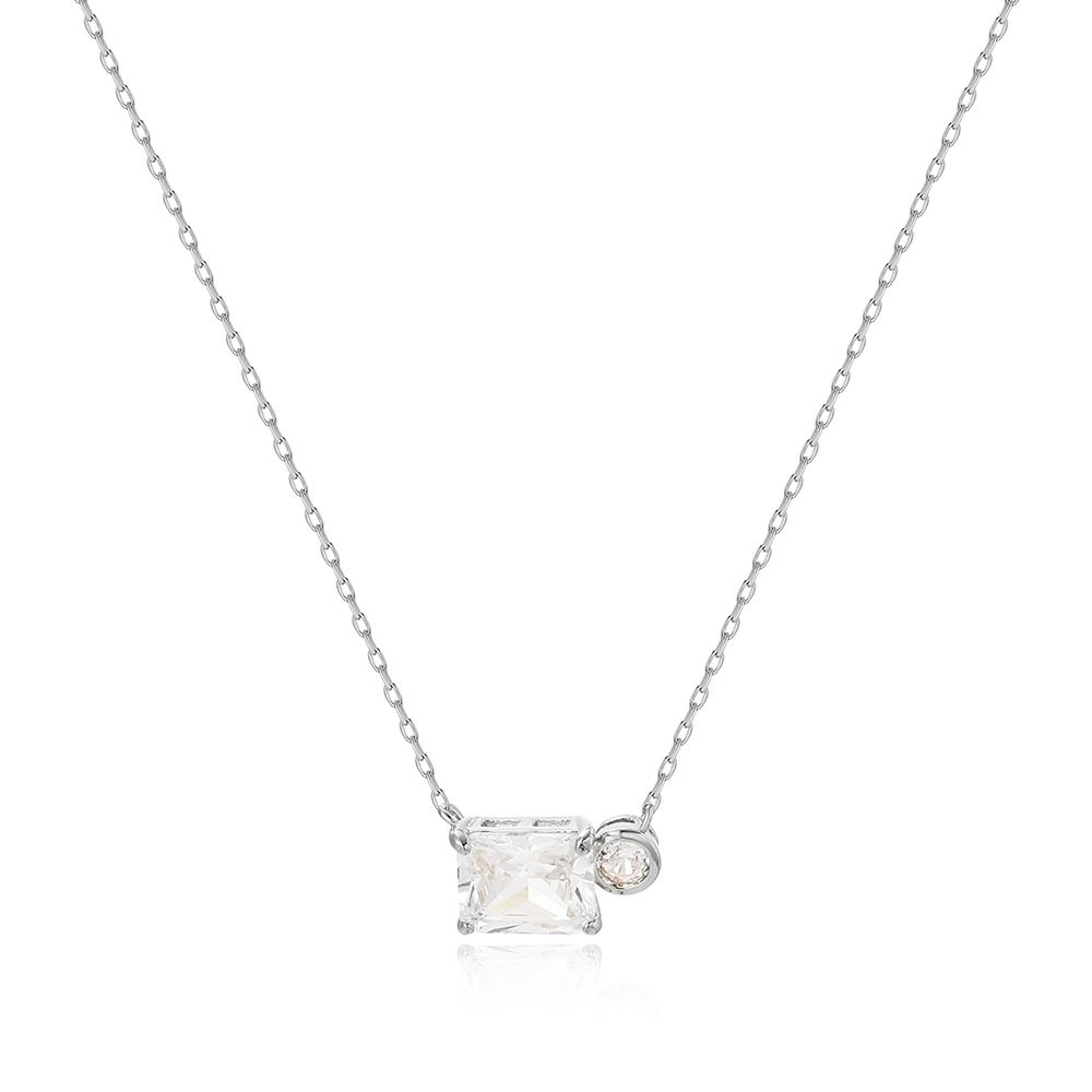 Women 18K Gold Plated Square Oval Heart Green Crystal Cubic Zirconia Dainty Choker Necklace New Fashion Gold Necklaces for Lady