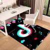 Neon Tiktok Logo Art Area Rug for Office, Chair Rug, Decorative Carpet Livingroom Mat, Large Size Fan Gifts Christmas Gifts