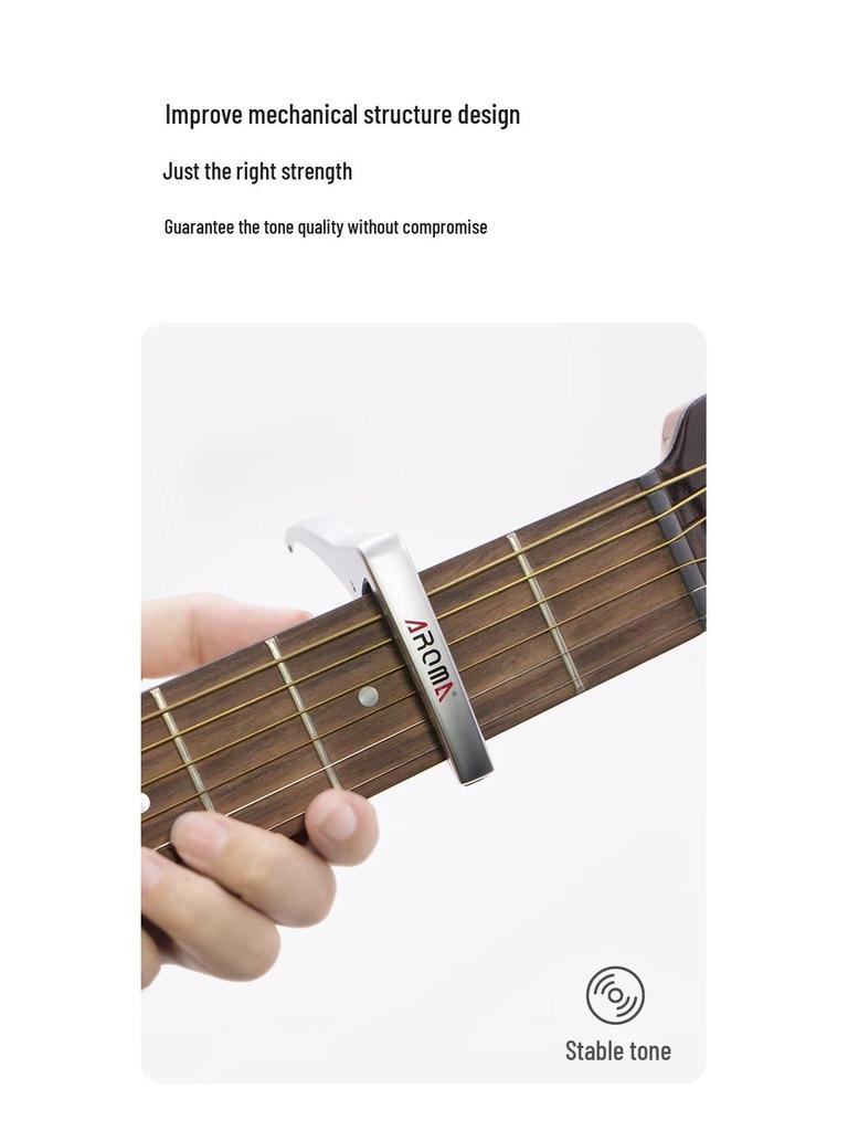 AROMA Guitar Capo AC-11 for Folk and Electric Guitars - Metal Transposer Capo