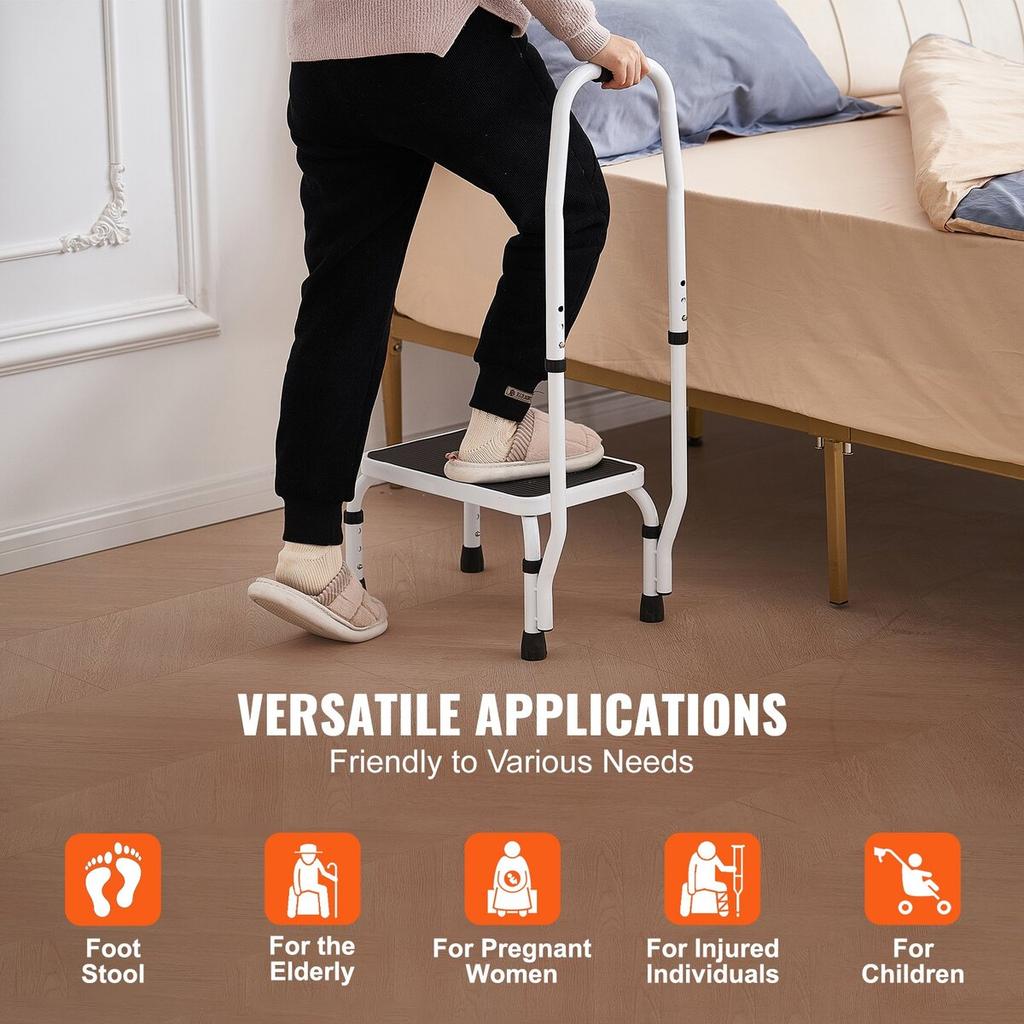 Step Stool Ladder 3 Adjustable Height with Handle Max Load 150KG for RVs