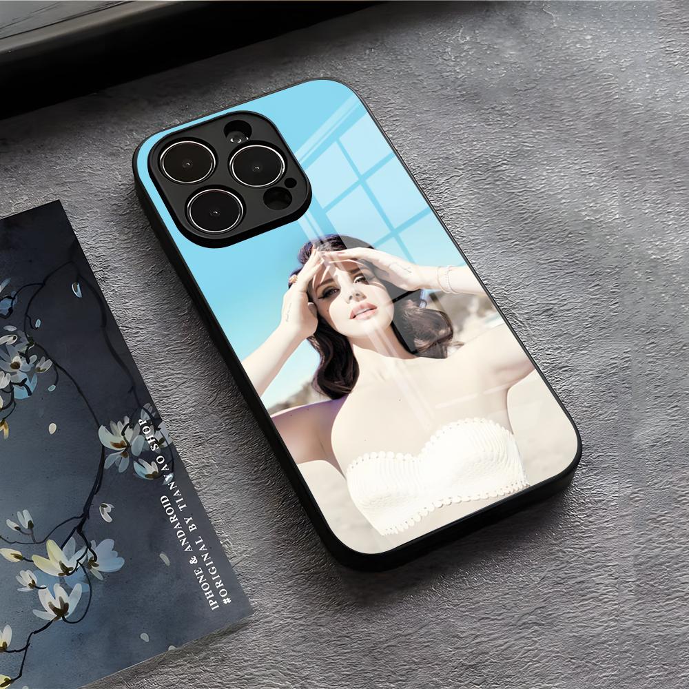 Lanas-w-Del-R-Rey Phone Case For IPhone 17 Air 16 E Pro Max 15 14 13 Mini 12 Pro 11 Max Plus Black Glass Cover