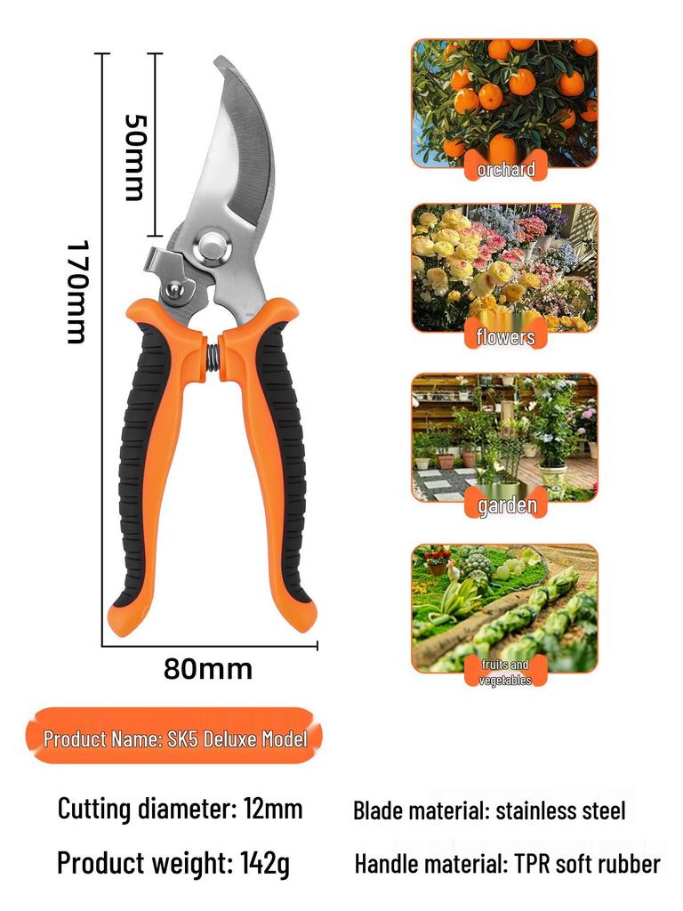Pruning Shears: Multi-Use Garden, Grape, & Floral Scissors for Fruit Trees & Landscaping