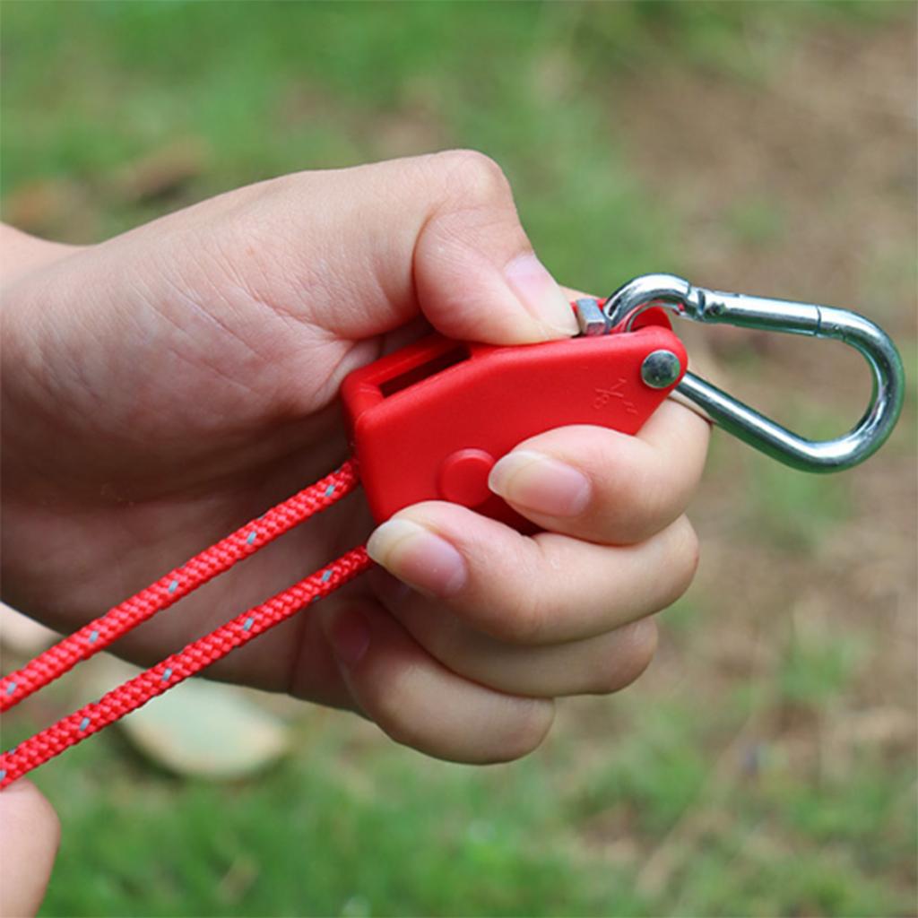 Ratchet Grow Light Tent Rope Clip Hangers Camping Awnings Tent Rope Tent Fixed Buckle Pulley Tensioner with Carabiner