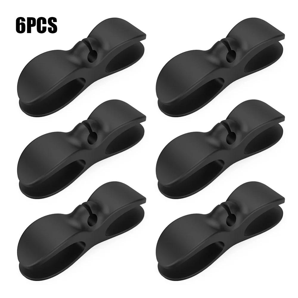 

6 шт. Устройство для намотки кабеля Держатель зажима для кабеля Органайзер для кабеля Простота установки Многофункциональный Подходит для кухонных приборов Зажим для шнура питания black 6pcs