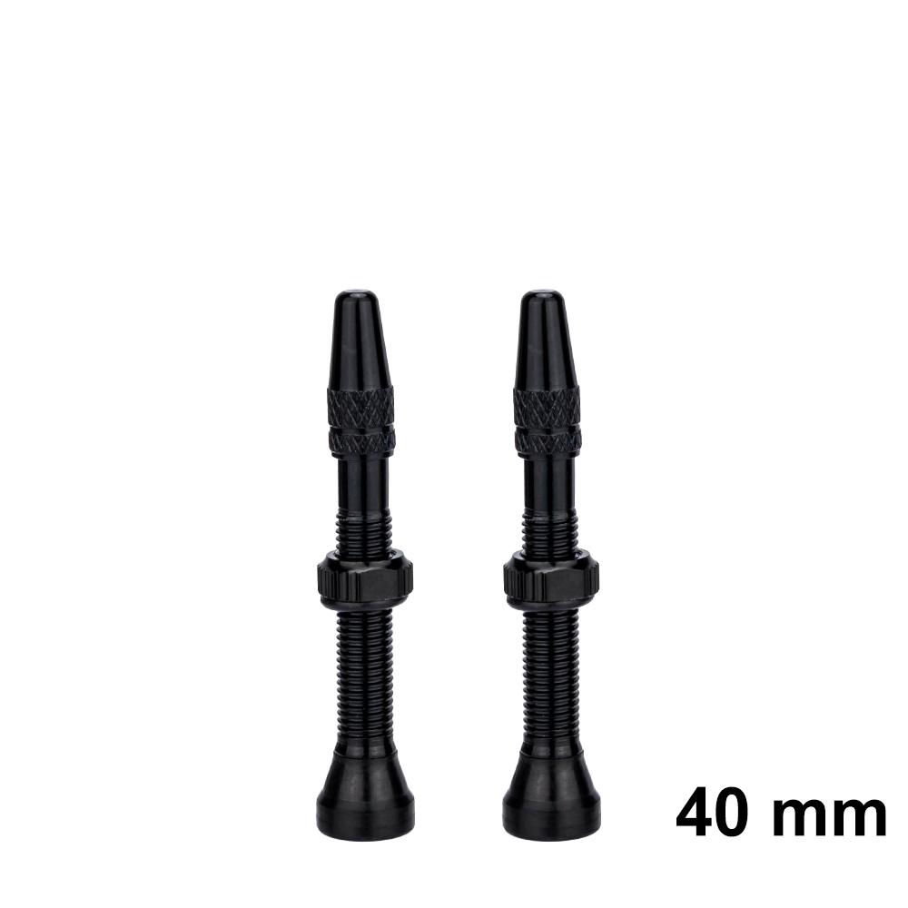 

ZTTO Bicycle Tubeless Presta Valve 80mm 60mm 40mm Metal Sclaverand French Tubes FV Integrated Valve Core for Road bike MTB Tire 40mm Black
