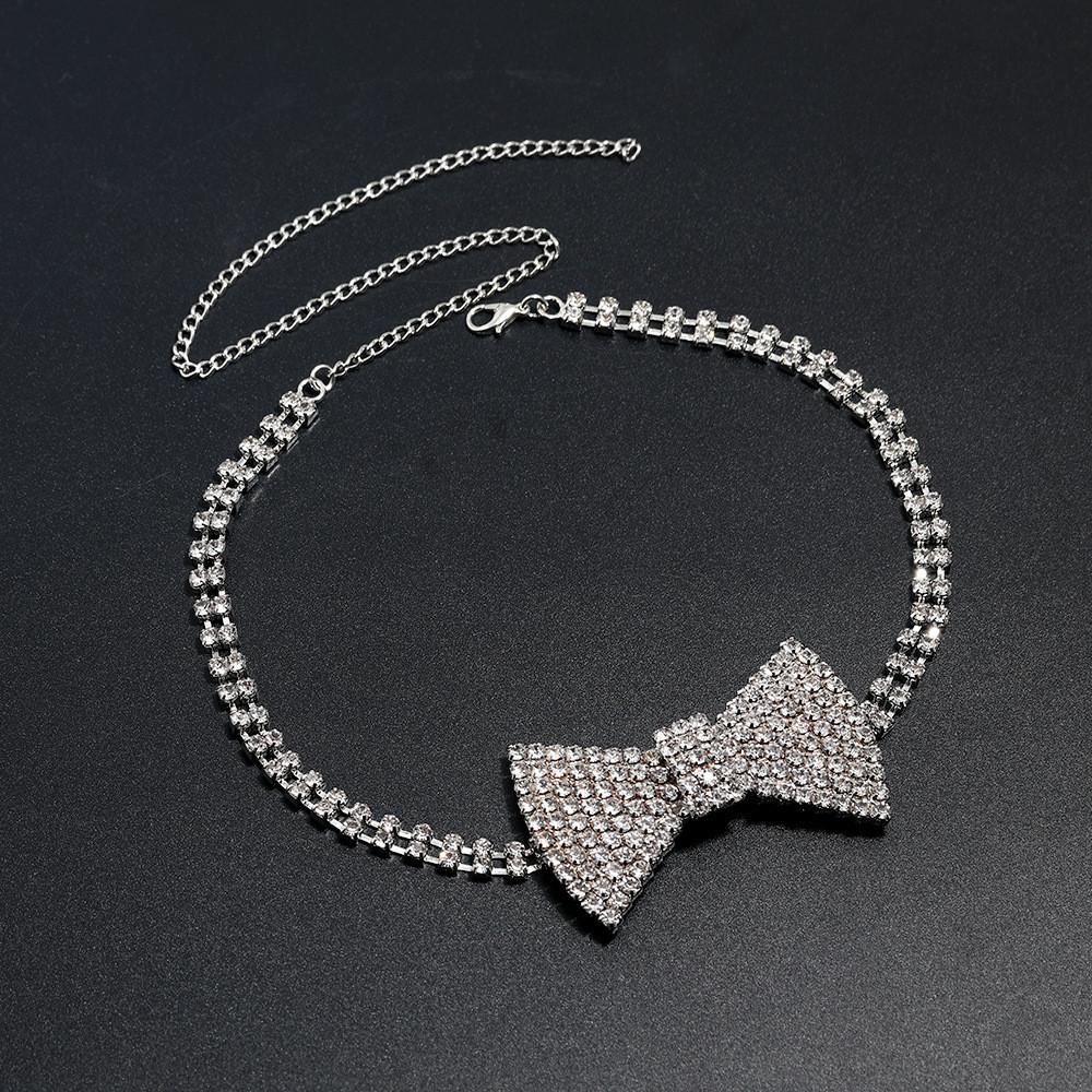 Diamond Wave Water Chain Necklace Butterfly Pendant For Female Fashion Statement