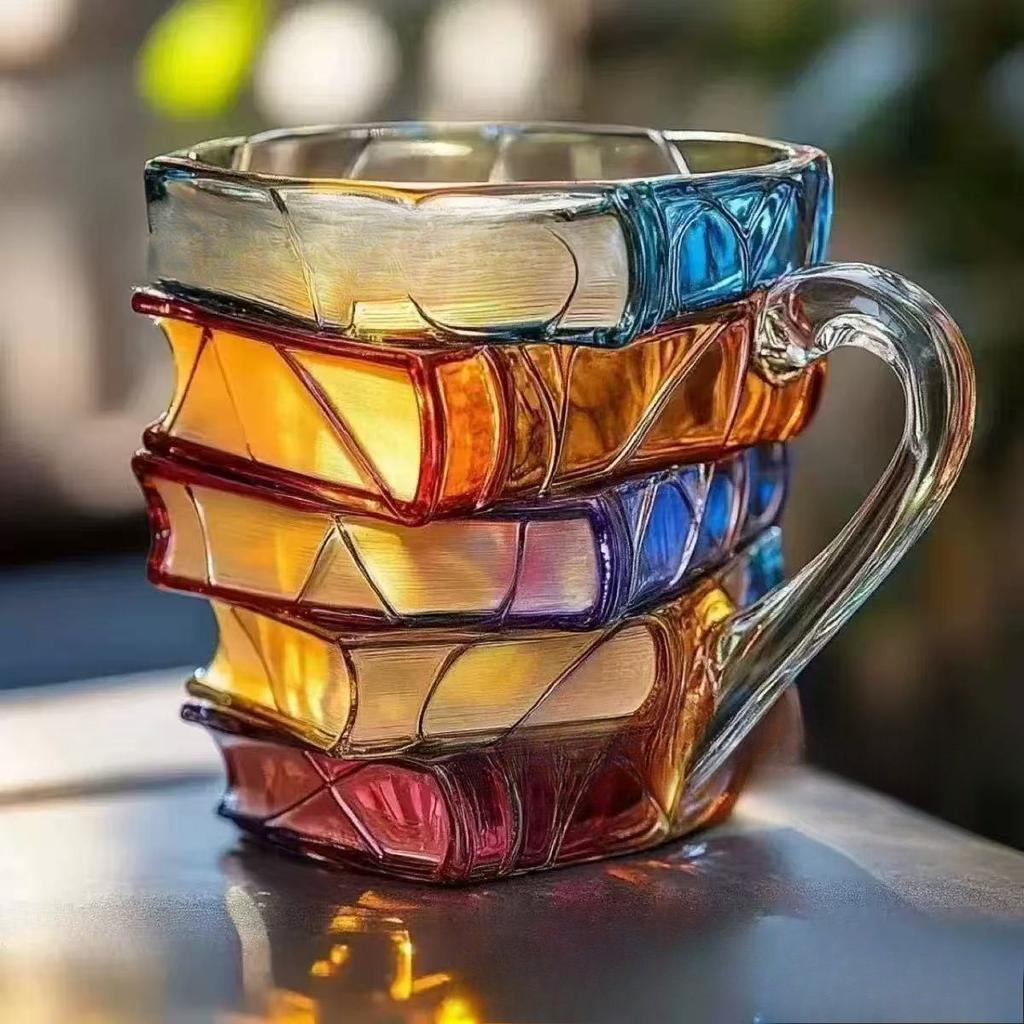 Cani, Măști și Ornamente din Cărți Pictate Stivuite, Artizanat de Lux și de Nișă din Rășină pentru Desktop, Căni de Cafea