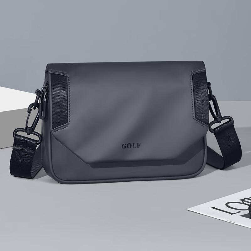 GOLF Shoulder Bag with Flip Cover, Crossbody Bag, Water-Resistant Commuter Bag, Sport Messenger Bag, Grey