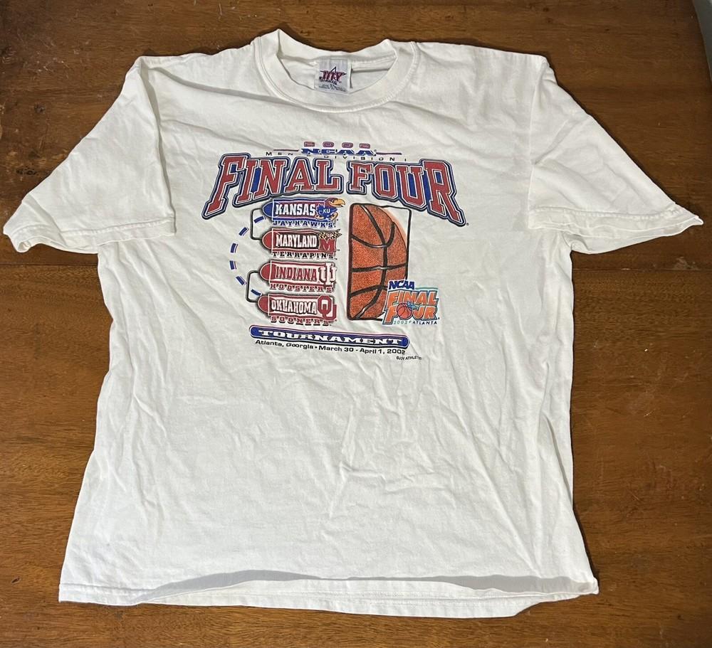 Vintage 2002 NCAA Final Four Basketball Shirt Joy Athletic Shirt XL IU Kansas Unisex T-Shirt